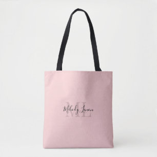 Monogramm   Personalisierte Schwarz/Rosa-Bauweise  Tasche