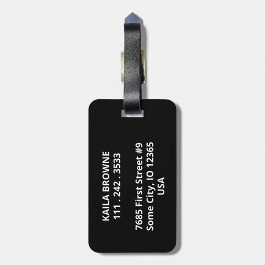 Monogramm | Personalisierte Schwarzweißbilder | Gepäckanhänger (Rückseite vertikal)