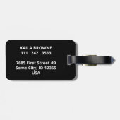 Monogramm | Personalisierte Schwarzweißbilder | Gepäckanhänger (Rückseite horizontal)