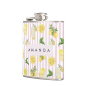 Monogramm Personalisierte Wasserfarben Lemonade Flachmann (Links)