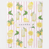 Monogramm Personalisierte Wasserfarben Lemonade Fleecedecke (Vorderseite)
