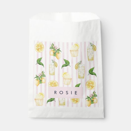 Monogramm Personalisierte Wasserfarben Lemonade Geschenktütchen (Vorderseite)