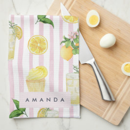 Monogramm Personalisierte Wasserfarben Lemonade Geschirrtuch