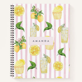 Monogramm Personalisierte Wasserfarben Lemonade Notizblock