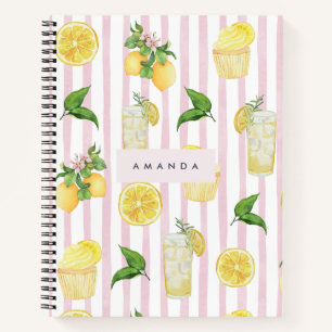 Monogramm Personalisierte Wasserfarben Lemonade Notizblock