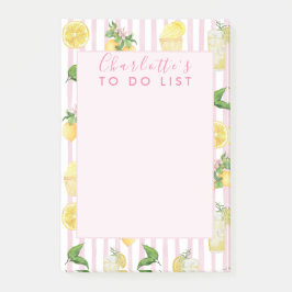 Monogramm Personalisierte Wasserfarben Lemonade Post-it Klebezettel