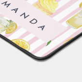 Monogramm Personalisierte Wasserfarben Lemonade Schreibtischunterlage (Ecke)