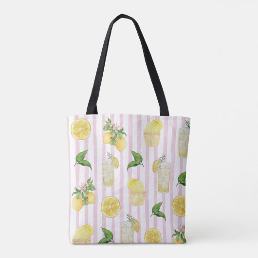 Monogramm Personalisierte Wasserfarben Lemonade Tasche (Rückseite)