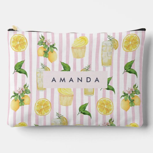 Monogramm Personalisierte Wasserfarben Lemonade Zubehörtasche (Vorderseite)