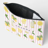 Monogramm Personalisierte Wasserfarben Lemonade Zubehörtasche (Offen)