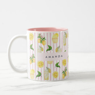 Monogramm Personalisierte Wasserfarben Lemonade Zweifarbige Tasse