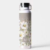 Monogramm Personalisierte Wildblume Trinkflasche (Rückseite)