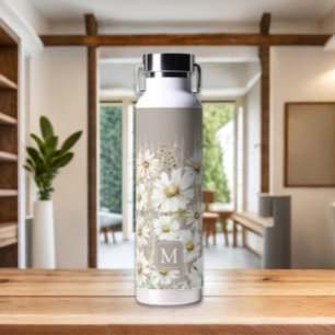 Monogramm Personalisierte Wildblume Trinkflasche