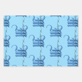 Monogramm personalisierter Anfangsname blau Geschenkpapier Set (Vorderseite 2)