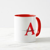 Monogramm-personalisierter Becher  Tasse (VorderseiteRechts)