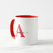 Monogramm-personalisierter Becher  Tasse (Vorderseite Links)