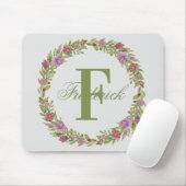 Monogramm personalisierter Blumenschaden Mousepad (Mit Mouse)