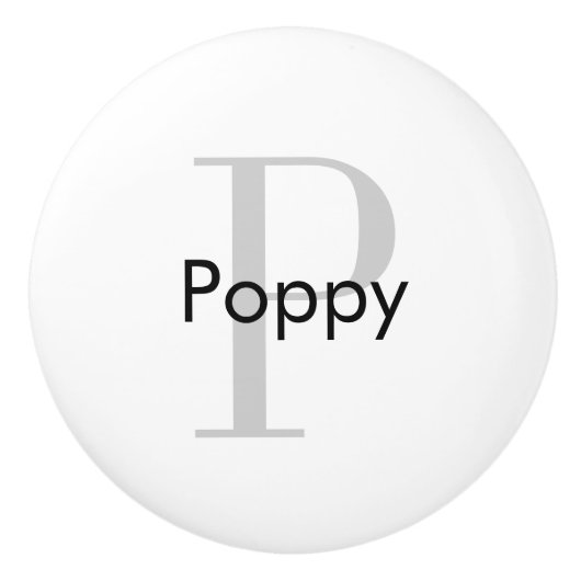 Monogramm-Personalisierter Druckknopf Keramikknauf (Vorderseite)