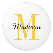 Monogramm-Personalisierter Druckknopf Keramikknauf (Vorderseite)