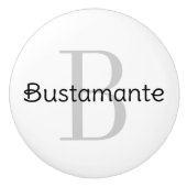 Monogramm-Personalisierter Druckknopf Keramikknauf (Vorderseite)