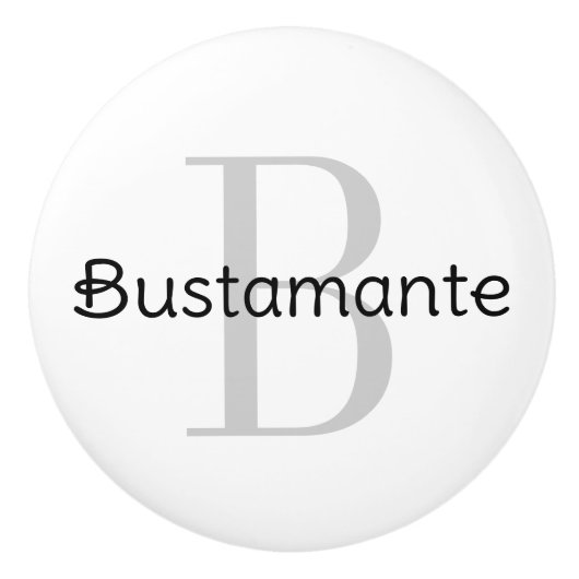 Monogramm-Personalisierter Druckknopf Keramikknauf (Vorderseite)