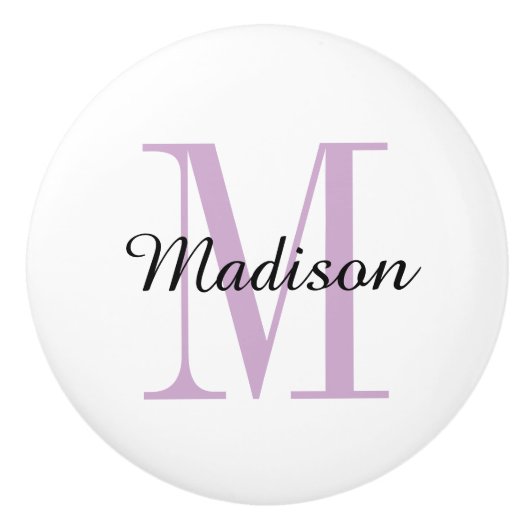 Monogramm-Personalisierter Druckknopf Keramikknauf (Vorderseite)