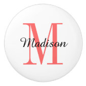 Monogramm-Personalisierter Druckknopf Keramikknauf (Vorderseite)