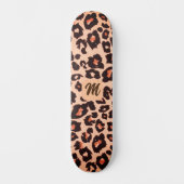 Monogramm personalisierter Gepard Skateboard (Vorderseite)
