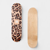Monogramm personalisierter Gepard Skateboard (Vorderseite)
