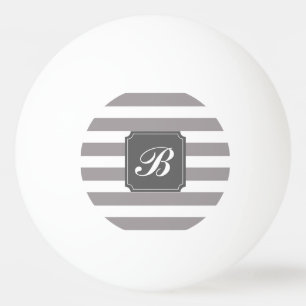 Monogramm-personalisierter grauer StreifenPing Tischtennisball