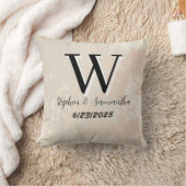 Monogramm personalisierter Hochzeitssake Kissen (Decke)