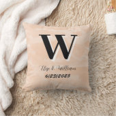 Monogramm personalisierter Hochzeitssake Kissen (Decke)