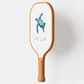 Monogramm personalisierter Meeresschildkröte Pickleball Schläger (Links)