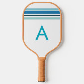 Monogramm personalisierter Meeresschildkröte Pickleball Schläger (Rückseite)