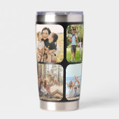 Monogramm Personalisierter Name 6 FotoCollage Thermobecher (Vorderseite)