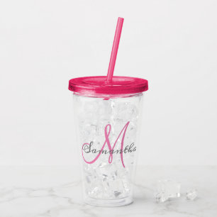 Monogramm personalisierter Name Acryltrinkbecher