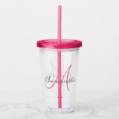 Monogramm personalisierter Name Acryltrinkbecher (Vorderseite)