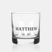 MONOGRAMM PERSONALISIERTER NAME ANFANG WHISKYGLAS (Vorderseite)