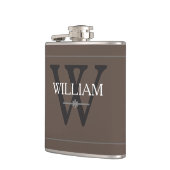 Monogramm Personalisierter Name Classic Tan Flachmann (Links)