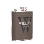 Monogramm Personalisierter Name Classic Tan Flachmann (Rechts)