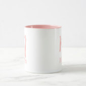 Monogramm personalisierter Name Elegante rosa Typo Tasse (Zentrum)