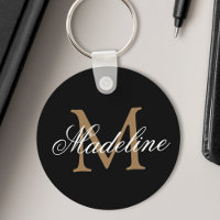 Monogramm personalisierter Name Elegantes Schwarze