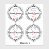 Monogramm personalisierter Name Klare Vinyl-Aufkle Aufkleber (Blatt)