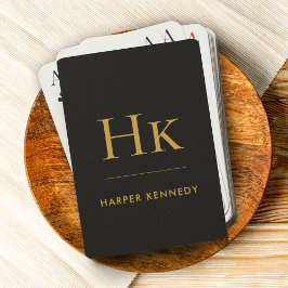 Monogramm | Personalisierter Name von Black Gold Spielkarten