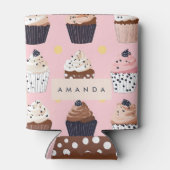 Monogramm Personalisierter Niedlicher Süßkuchen Dosenkühler (Rückseite)
