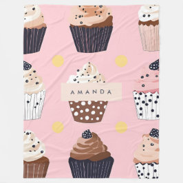 Monogramm Personalisierter Niedlicher Süßkuchen Fleecedecke
