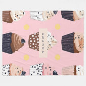 Monogramm Personalisierter Niedlicher Süßkuchen Fleecedecke (Vorderseite (Horizontal))