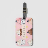 Monogramm Personalisierter Niedlicher Süßkuchen Gepäckanhänger (Vorderseite Vertikal)