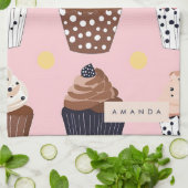 Monogramm Personalisierter Niedlicher Süßkuchen Geschirrtuch (Gefaltet)