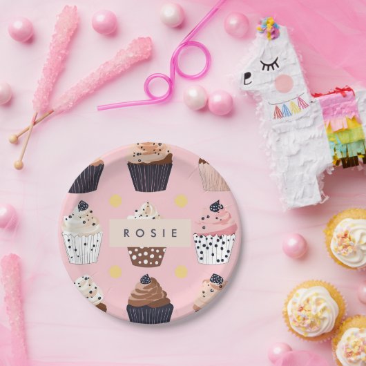 Monogramm Personalisierter Niedlicher Süßkuchen Pappteller (Party)